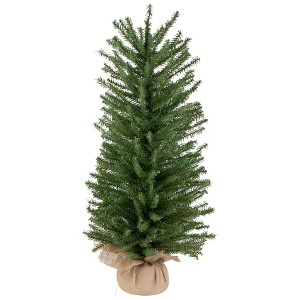 Northlight 3' Medium Scottsdale Pine Artificial Christmas Tree in Burlap Base - Unlit - 1 of 3