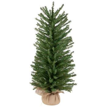 Northlight 3' Medium Scottsdale Pine Artificial Christmas Tree in Burlap Base - Unlit