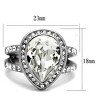 Slickblue Women’s Silver Engagement Ring with Pear-Shaped Clear Synthetic Crystal, Halo Accent, Split Band, Sizes 5-10 - 2 of 4
