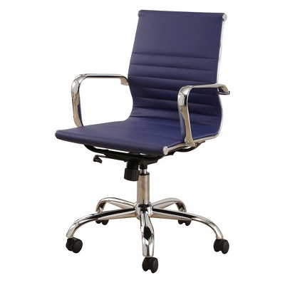 Jackson Silver Finish Leather Office Chair - Abbyson Living