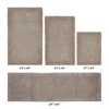 Edge Bath Rug 100% Premium Cotton Ultra-Soft Water Absorbent Tufted Solid Reversible 4 Piece Bathroom Rug Set for Machine Washable Bathmat - 2 of 2
