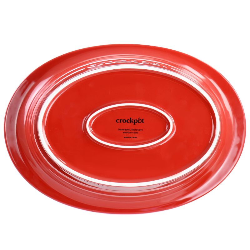 Crockpot Appleton 2 Quart Oval Stoneware Casserole Dish in Red with Glass Lid, 4 of 7