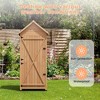 Outdoor Wooden Storage Shed, 63''H Vertical Tool Storage House with Shelves, Large Garden Tools Shed with Lockable Door for Backyard Garden Patio - 3 of 4