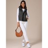 INSPIRE CHIC Women's Lightweight Hooded Sleeveless Button Down Casual Puffer Vest - 2 of 4