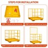 43"x45" Foldable Forklift Safety Cage, 1400LBS Yellow Capacity Work Platform with Safety Harness Aerial Platform for Lifting Loader - 3 of 4