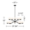 Possini Euro Design Corus Matte Black Chandelier 37 3/4" Wide Modern Tiered LED White Glass 6-Light Fixture for Dining Room House - 4 of 4