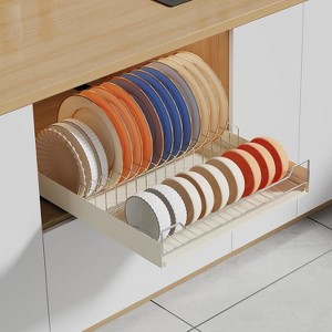 Pull Out Cabinet Organizer, Metal Slide Out Dish and Bowl Drying Rack, Fixed With Adhesive Film, Cabinet Organizers for Kitchen Under Sink - 1 of 4