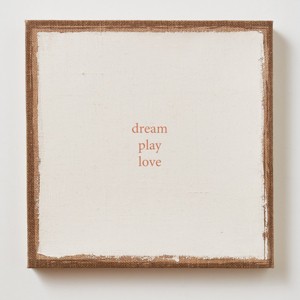 tagltd Dream Play Love Wall Art Sign Panels - Everyday Brown Wall Decor, 14x1.18x14 inches, Easy to Clean - 1 of 2