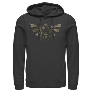 Men's Nintendo Legend of Zelda Triforce Camouflage Print Pull Over Hoodie - 1 of 3