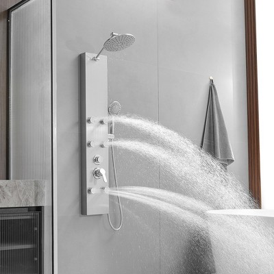 Nickel Chrome 60.55'' Shower Panel with Adjustable Shower Head