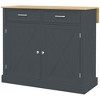 NicBex Mobile Kitchen Island Cart Morden Kitchen Carts on Wheels with Storage, 2 Cabinets Doors and 2 Drawer for Kitchen - 3 of 4