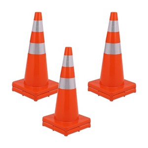 Traffic Safety Cones, PVC Orange Construction Cones with Reflective Collar,  Traffic Cones for Parking Lot, Road Safety - 1 of 4