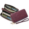 Clotth Womens Wallet - Large Capacity RFID Blocking Leather Wallet for Women Double Zipper Wristlet Clutch for Phone,Travel & Daily Use - 2 of 4