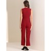 Allegra K Women's Sleeveless V Neck High Waist Wide Leg Jumpsuit - 4 of 4