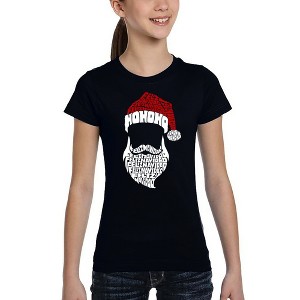 LA Pop Art Feliz Navidad Santa Claus - Girl's Word Art T-Shirt - 1 of 4