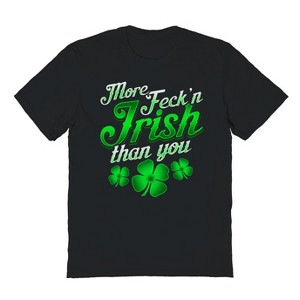 Rerun Island Men's More Feckn Irish Short Sleeve Graphic Cotton T-Shirt - 1 of 1