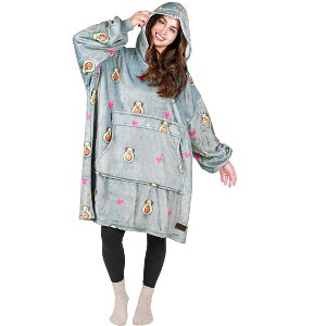 Tirrinia Women Printed Oversized Fleece Wearable Blanket Hoodie Sweatshirt Soft Cozy Gift Wife Woman - 1 of 4