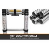 Syemin Ladders Telescopic Aluminum Ladder, Multi-purpose Folding Telescopic Ladder with Hooks, Heavy Duty Ladder, Silver, 19.7"*3.54"*31.9" - 4 of 4