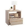 GlasFlength Nightstands Accent Nightstand Bedside Table Nightstand End Tables Nightstands with Drawer for Bedroom, Brown, 24.72"*19.13"*24.09" - 2 of 4