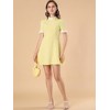 Allegra K Women's Summer Ruffle Neck Lace Panel Short Sleeve Check Gingham Dress - 3 of 4