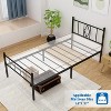 74.6"L x 37.5"W x 36"H Metal Platform Twin Bed Frame with Iron Art Headboard & Footboard Underbed Storage No Box Spring Needed 450lbs Capacity - 4 of 4