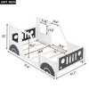 Twin Size Classic Car-Shaped Platform Bed With Wheels, Headboard, Footboard, 2 Doors And Windows On Either Side - 3 of 4