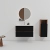 Akoasm 30 Inch Floating Bathroom Storage Cabinet With Integrated Ceramic Sink-Black+Walnut - 3 of 4