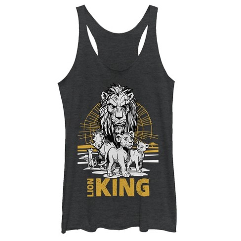 Women's Lion King Savannah Sunset Crew Racerback Tank Top - Black ...