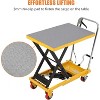 Hydraulic Lift Table Cart, 500 LBS Capacity, Manual Single Scissor Lift Table, 28.5" Max Height, Adjustable, with Anti-Slip Pad, Yellow - 3 of 4