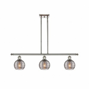 Athens Deco Swirl - 3 Light Island In Industrial Style-9 Inches Tall and 36 Inches Wide - 1 of 1