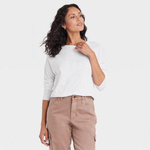 Women's Long Sleeve T-shirt - Universal Thread™ White Xxl : Target