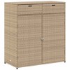Garden Storage Cabinet Beige Poly Rattan Large - 2 of 4