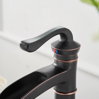Oil Rubbed Bronze Single Handle Waterfall Bathroom Faucet