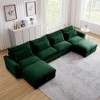Oversized 157.5" Corduroy Cloud Modular U-Shaped Sectional Sofa with Big Deep Seat and 2 Storage Ottoman, 6-Piece Free combination Sofa - 4 of 4