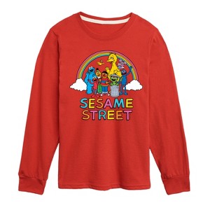 Boys' - Sesame Street - With Rainbow Long Sleeve Graphic T-Shirt - 1 of 3