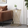 Wadleigh Modern Glam Glass Top End Table Champagne Gold - Christopher Knight Home: Iron Frame, No Assembly Required - 2 of 4