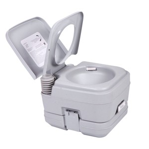 SEVOBAL Toilet Seats 3.2 Gallon Portable Toilet With Clear Water Tank 440 Pounds Weight Capacity Double Leak-Proof Design, Grey, 16.50"*13.90"*12.10" - 1 of 4
