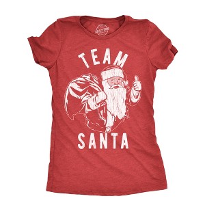 Womens Team Santa T Shirt Funny Xmas Party St Nicholas Lovers Joke Tee For Ladies - Crazy Dog Women's T Shirt - 1 of 4