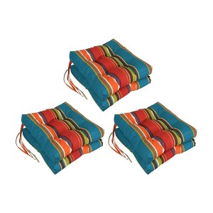 Blazing Needles, 16-inch Spun Polyester Patterned Outdoor Square Tufted Chair Cushions (Set of 6) - 1 of 2