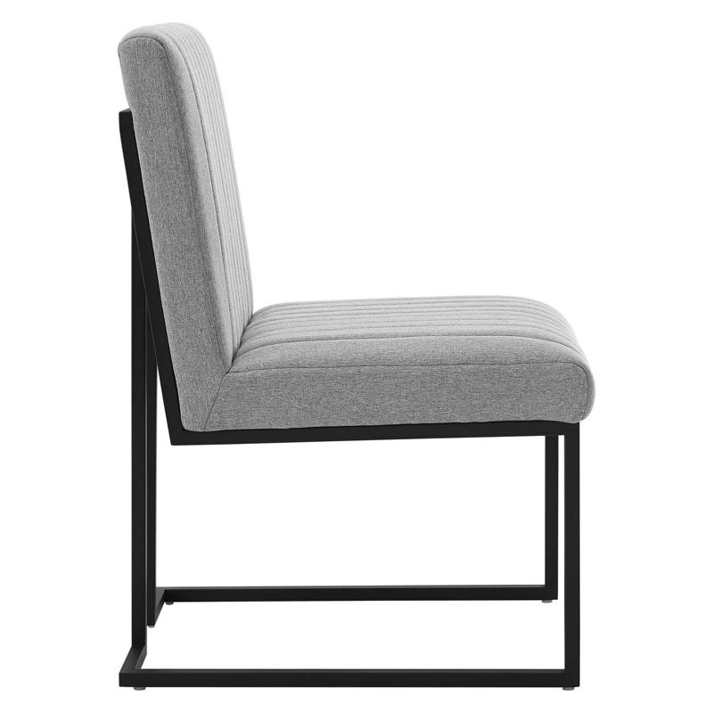 Indulge Channel Tufted Fabric Armless Dining Chair - Modway, 2 of 8