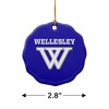 Wellesley College Primary Logo Porcelain Scalloped Holiday Christmas Tree Ornament - 3 of 4