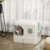 PawHut Cat Litter Box, Kitty Litter Box with Scoop, Deodorants, Front Entrance, Drawer Pan, 20" x 16" x 16", White - 2 of 4
