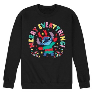 Men's - Lilo and Stitch - Merry Everything Graphic Fleece Sweatshirt - 1 of 4
