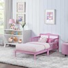 Infurnic Beds, Toddler Single Bed with Safety Guardrails and Headboard, Low To Floor Design for Toddler Children, Pink, 70"*36"*27" - 2 of 4