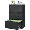 3 Drawers Lateral File Cabinet , Metal Filing Cabinet with Card Holder, Steel Drawer File Cabinets Under Desk for Home Office Legal/Letter/f4/a4 Size - 3 of 4