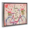 Stupell Industries Love In The Air Tulip Bike Basket Black Framed Floater Canvas Wall Art - 3 of 4