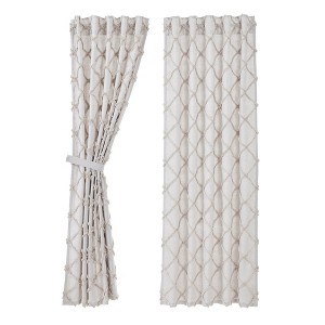 Frayed Lattice Oatmeal Panel Set of 2 84x40 - 1 of 4