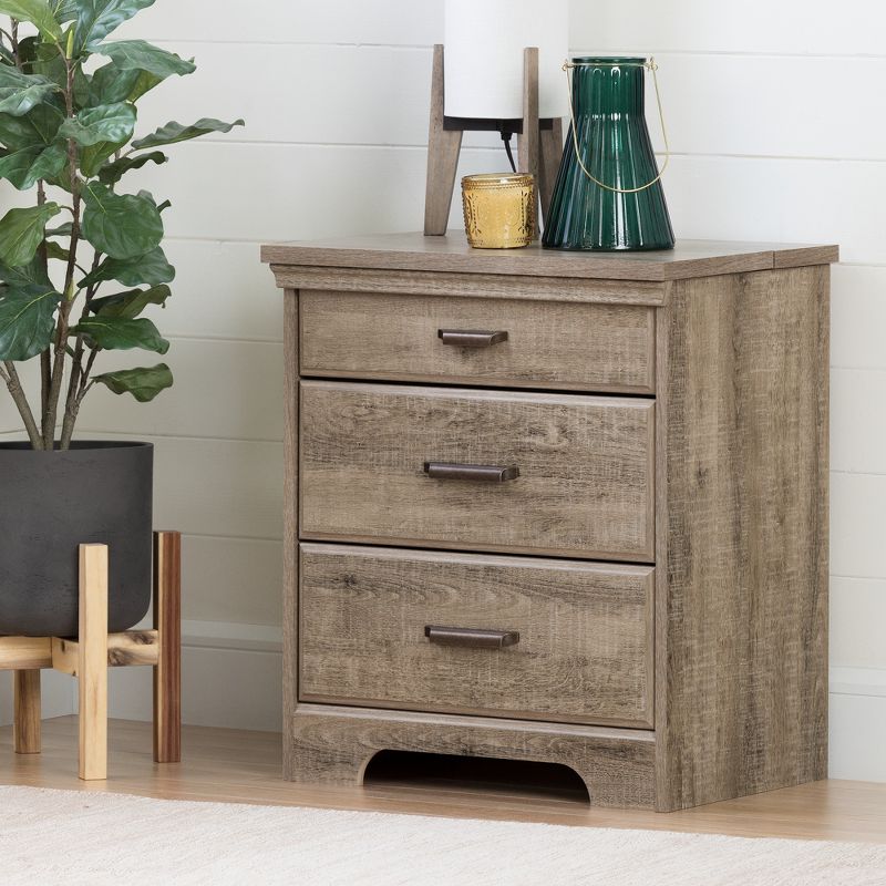 Flexible Nightstand with Charging Station and Drawers - South Shore, 3 of 11