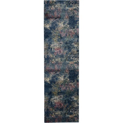 Nourison Fusion FSS17 Blue Multi Colored Area Rug
