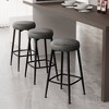 Dyonery Bar Stools Set of 2, 26.3" Height Mid Century Modern Swivel Counter Height Barstools with Back, Metal Base,Faux Leather - Green - 4 of 4